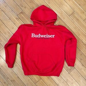Budweiser Red Pullover Hoodie with White Logo